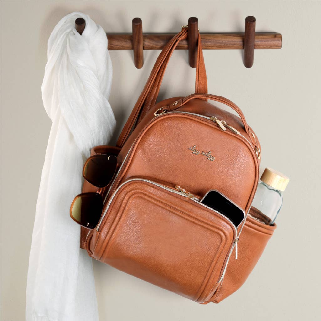 Cognac Itzy Mini Plus™ Backpack Diaper Bag